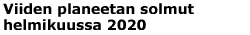 Viiden planeetan solmut helmikuussa 2020