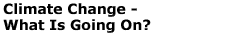 Climate Change - What Is Going On?